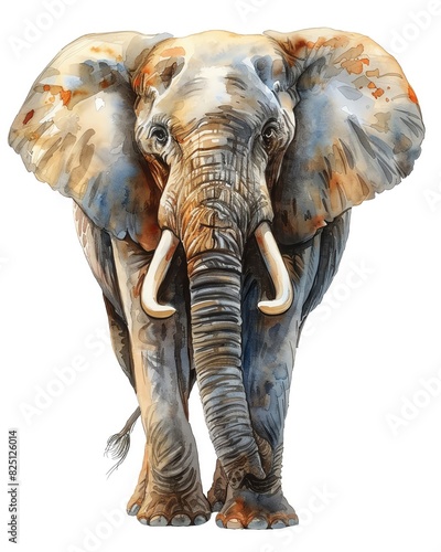 elephant  large elephant  Watercolor illustration clipart single object on white background Watercolor illustrations  Hand drawn painting