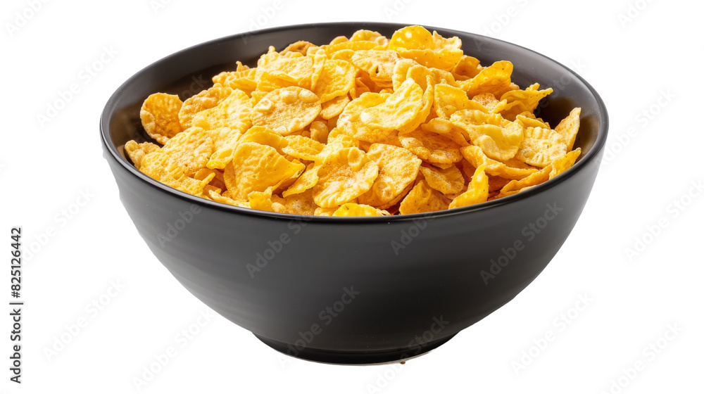 A black bowl overflowing with crunchy Cheetos snacks against a clean white background A black bowl overflowing with crunchy Cheetos snacks against a clean white background