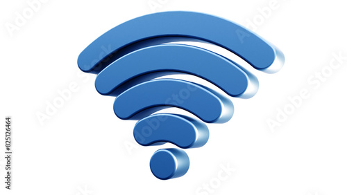 3D Wifi icon Blue,  3D Wifi Symbol Blue, İsolated 3D Wifi Symbol İcon Blue, Wireless Internet İcon Symbol Blue