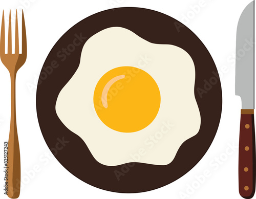 Freshly Fried Egg Vector illustration On White Background.