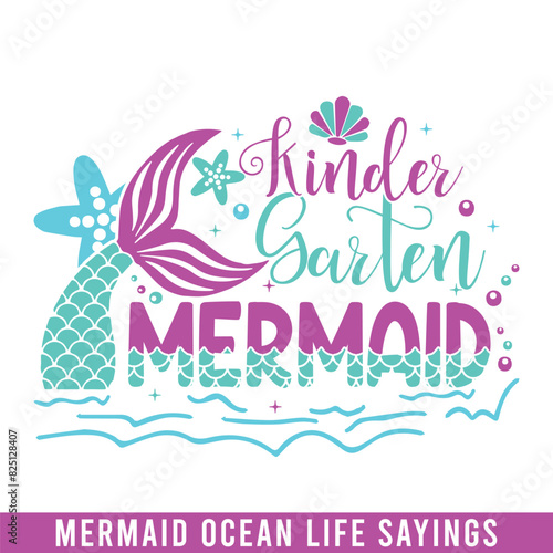Kindergarten mermaid ocean life design  mermaid svg designs