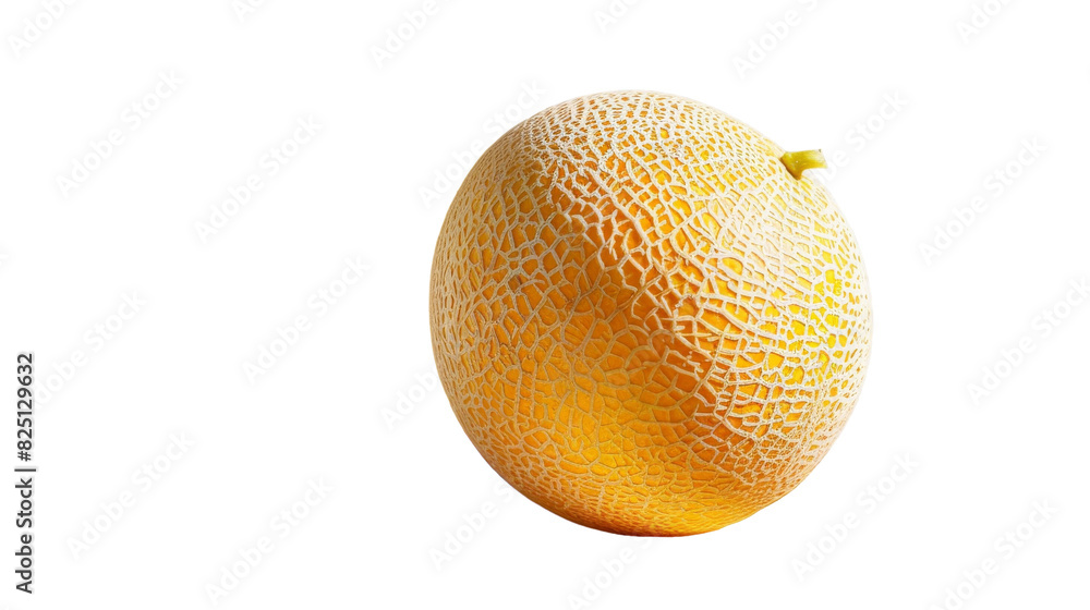 A whole melon placed on a plain white background A whole melon placed on a plain white background