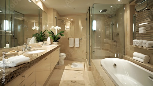 Elegant Bathroom Sanitized with Meticulous Attention to Detail - A Tranquil Oasis