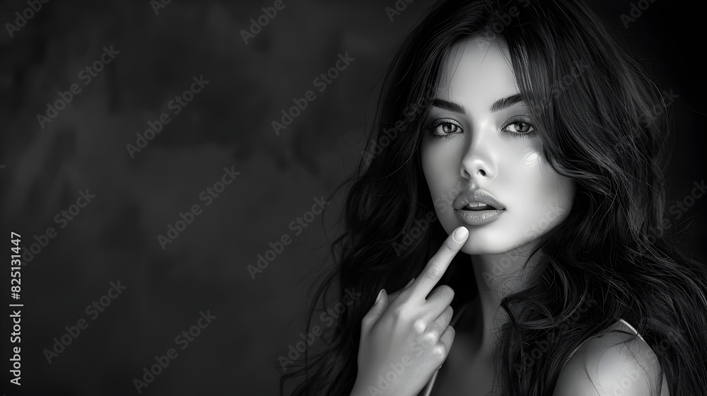 Enigmatic Female Portrait in Dramatic Black and White Enigmatic Female Portrait in Dramatic Black and White