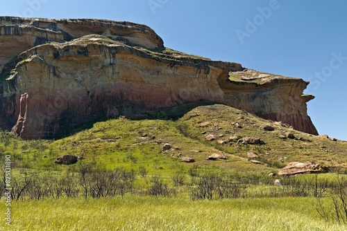 View of the landscape in Golden Gate Highlands National Park while hiking the Wodehouse Trail. Republic of South Africa. Africa. photo