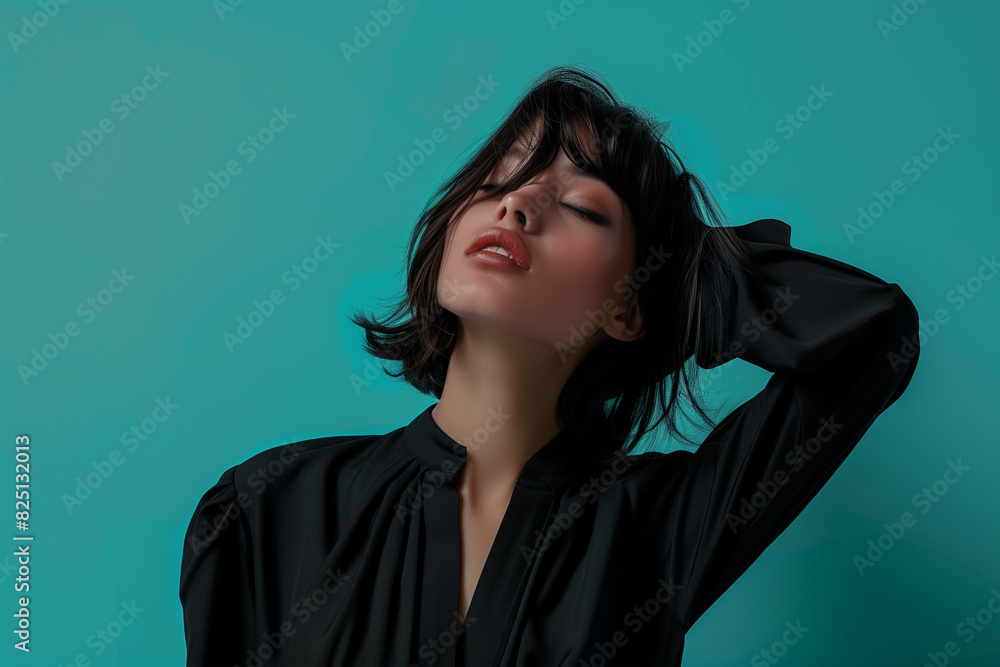 creative fashion woman isolated minimalistic studio creative fashion woman isolated minimalistic studio