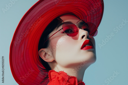 creative fashion woman isolated minimalistic studio