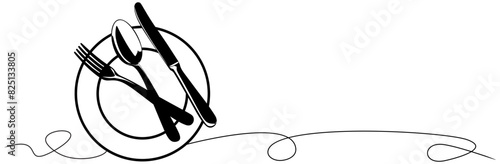 line art cutlery for a food day