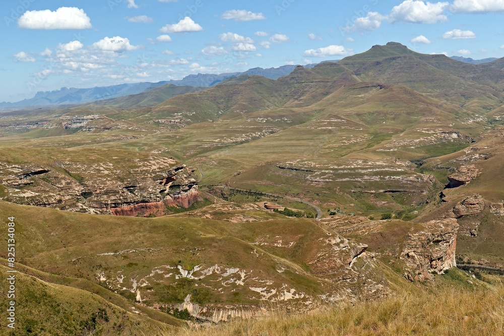 View of the landscape in Golden Gate Highlands National Park while hiking the Wodehouse Trail. Republic of South Africa. Africa.