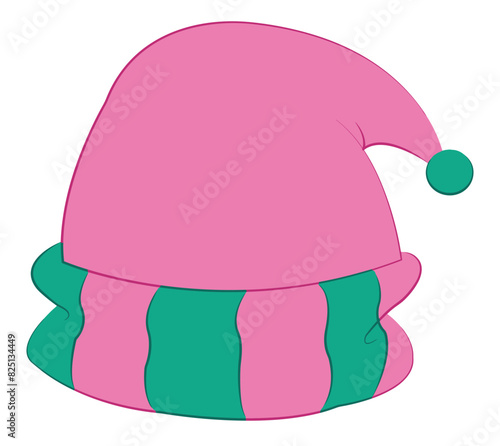 Pink joker hat isolated on white background