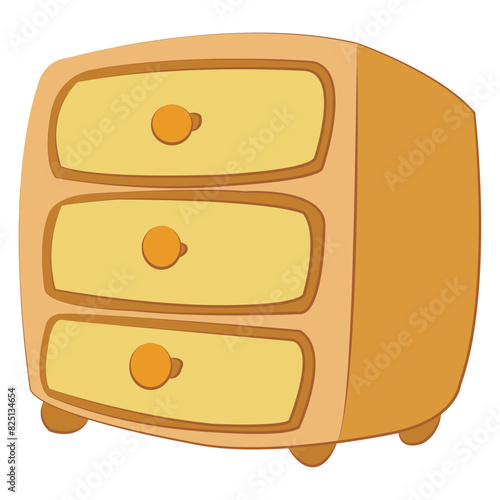 Yellow drawer cartoon style vector