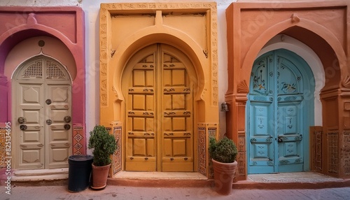 Discover the exotic allure of Moroccan-inspired doors  featuring vibrant colors  intricate patterns  and a touch of mystery