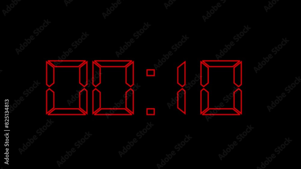 Second time counting stopwatch animation with neon glowing background Second time counting stopwatch animation with neon glowing background