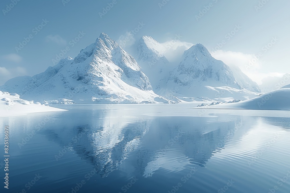 custom made wallpaper toronto digitalNordic Winter Landscape Minimalist Snow Wallpaper.