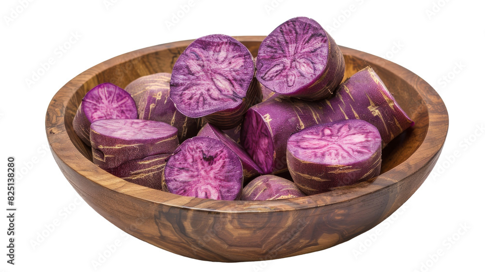 A wooden bowl filled with freshly sliced red onions, ready to be used as a topping or ingredient in a variety of dishes A wooden bowl filled with freshly sliced red onions, ready to be used as a topping or ingredient in a variety of dishes