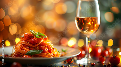 Elegant Italian Cuisine  Photo realistic as Glossy Abstract Digital Art Showcasing Luxury and Sophistication in Photo Stock