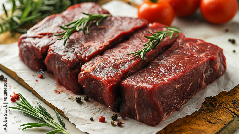 Beef Steak Isolated on White Background - No Garnish Beef Steak Isolated on White Background - No Garnish