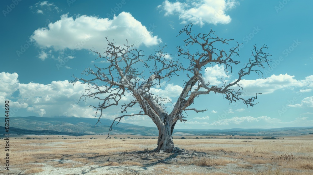 A dead tree with a negative financial loss message, representing economic ruin, sharp and vivid, highquality, clear and somber image. A dead tree with a negative financial loss message, representing economic ruin, sharp and vivid, highquality, clear and somber image.