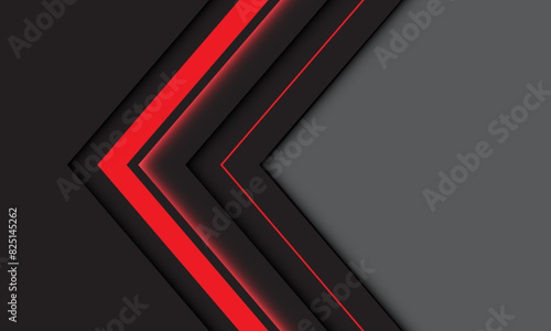 Abstract red black arrow direction geometric grey blank space design modern futuristic background vector