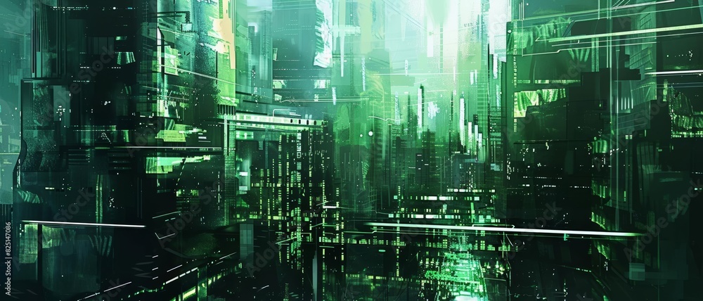 A digital painting of a futuristic city A digital painting of a futuristic city
