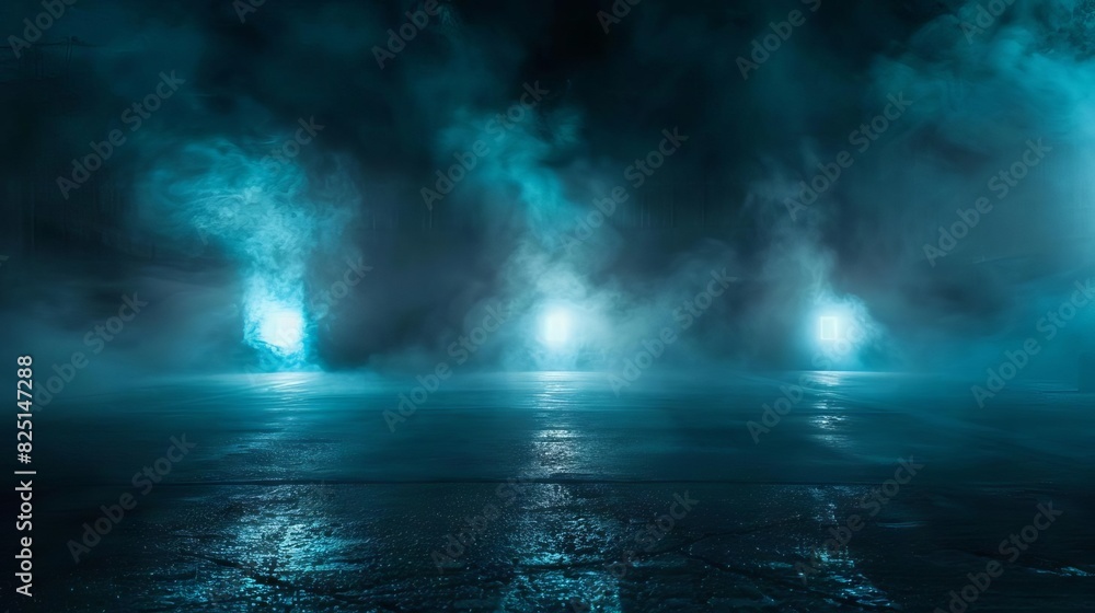 dark empty street at night neon light spotlights asphalt floor studio room with smoke abstract photo dark empty street at night neon light spotlights asphalt floor studio room with smoke abstract photo