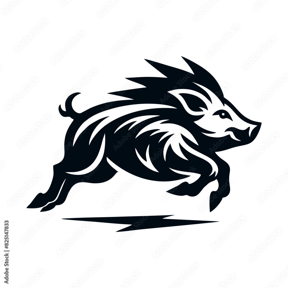 Black Animal Pig Illustration Logo Silhouette. Pig logo design Black Animal Pig Illustration Logo Silhouette. Pig logo design