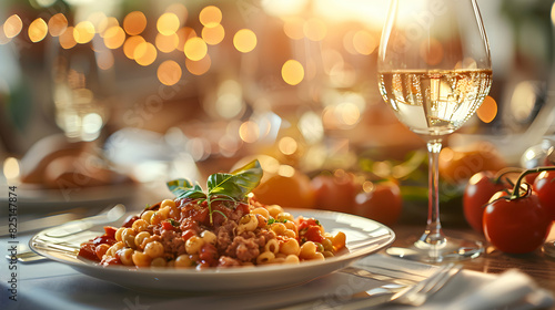 Photo realistic as Glossy Italian food splendor concept as Digital art showcasing splendid Italian cuisine representing an exquisite and luxurious dining experience. Photo Stock Co photo
