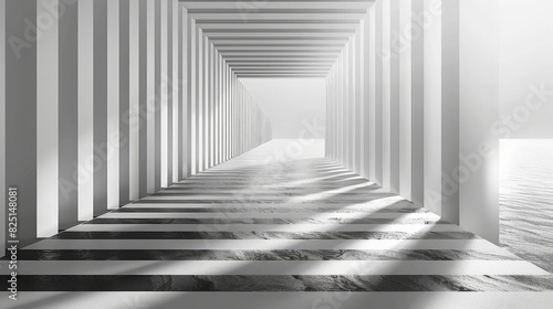 A linear horizon background with perspective lines, featuring abstract geometry and converging lines that create a sense of depth and space in a minimalist design.