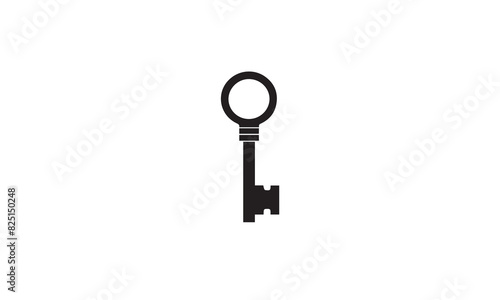 Lock Key black logo simple flat icon on white background