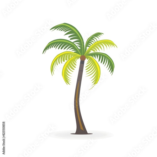 Lush Tropical Palm Tree on Serene Island Paradise