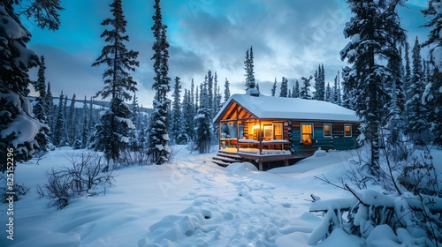Cozy Cabin in Snowy Winter ...