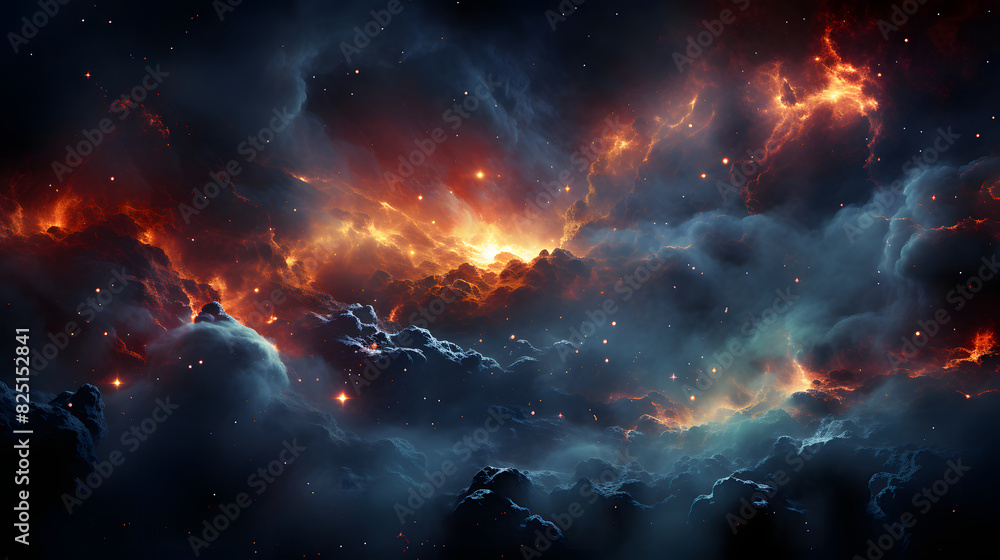 Digital space with Milky Way and nebula abstract graphic poster web page PPT background Digital space with Milky Way and nebula abstract graphic poster web page PPT background