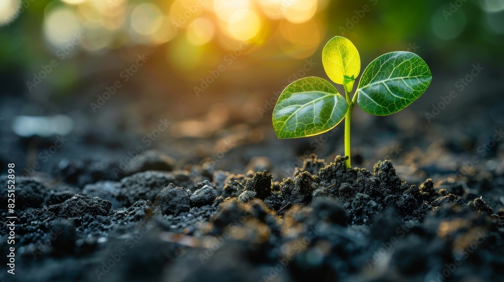A seedling growing upward towards sunlight with a dollar sign nearby, symbolizing financial growth, isolated on white background, copy space, highresolution, vibrant and detailed i A seedling growing upward towards sunlight with a dollar sign nearby, symbolizing financial growth, isolated on white background, copy space, highresolution, vibrant and detailed i