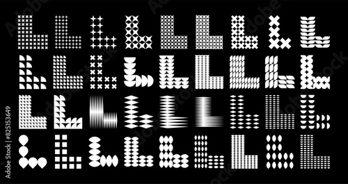 Memphis abstract letter L logo design set