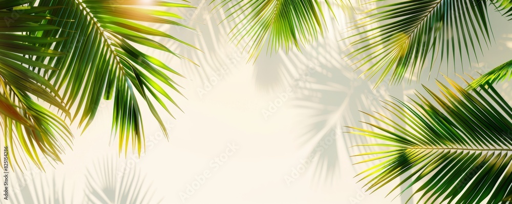 Coconut tree leaves, white background Coconut tree leaves, white background