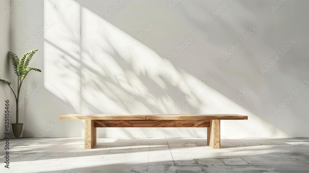 luxurious empty wooden table on sunlit white wall cosmetic or beauty treatment product display natural light soft shadows digital painting luxurious empty wooden table on sunlit white wall cosmetic or beauty treatment product display natural light soft shadows digital painting
