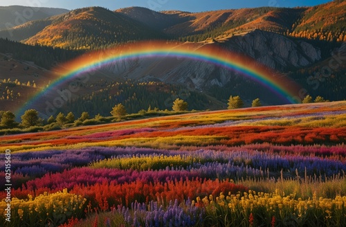 rainbow over the field photo