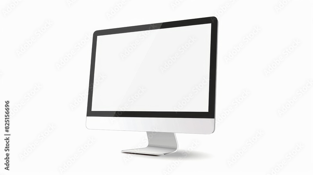 modern computer monitor mockup with blank screen isolated on white background illustration modern computer monitor mockup with blank screen isolated on white background illustration