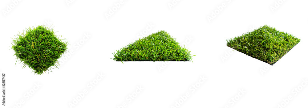 Green grass Geometric Hedge Shapes - Cube, Triangle Prism, Parallelogram isolated on a transparent or white background, png Green grass Geometric Hedge Shapes - Cube, Triangle Prism, Parallelogram isolated on a transparent or white background, png