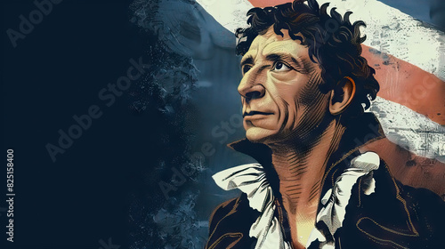 Jean-Paul Marat, The French Revolution 1789, bicentennial with copy space.