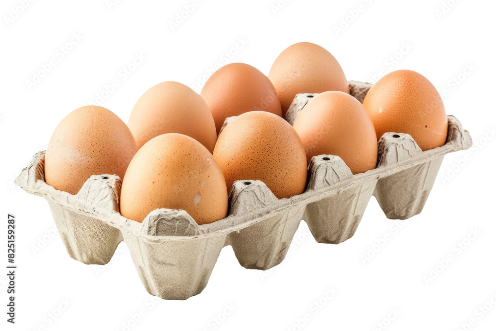 Carton of Brown Eggs Isolated on a Transparent Background Carton of Brown Eggs Isolated on a Transparent Background