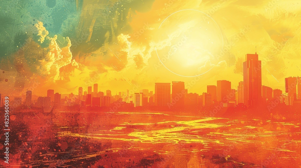 Fototapeta premium Illustrate the global heatwave crisis with compelling