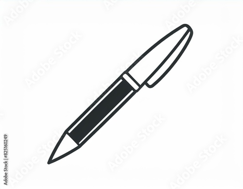 pen icon, vector image on white background, logo