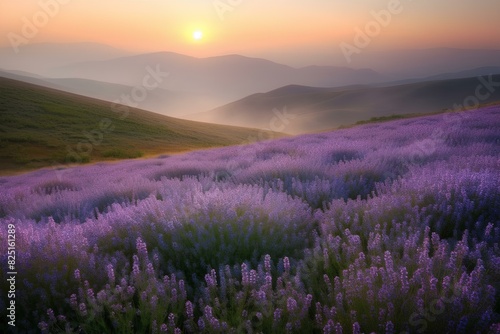 lavender field at sunset made by midjourney