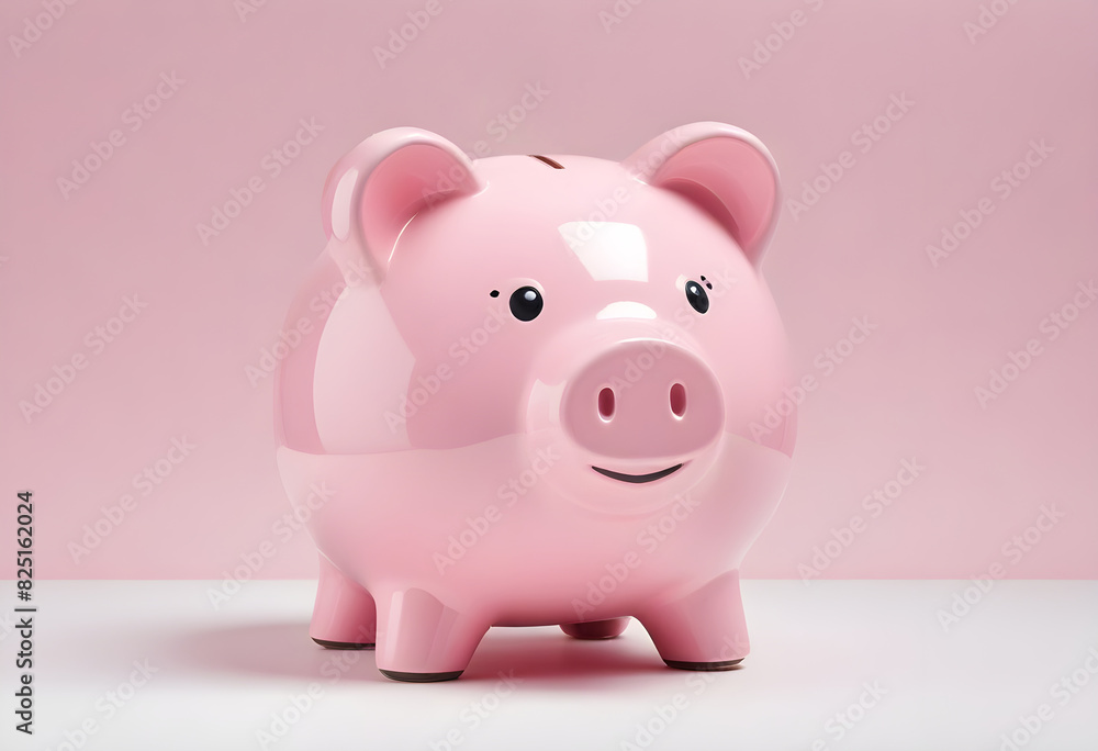 Piggy bank in pink backgrounds Piggy bank in pink backgrounds