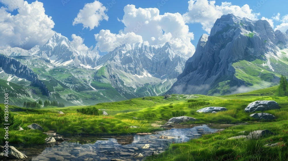 Mountain landscapes during the summer season Mountain landscapes during the summer season