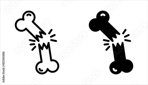 Broken bone fracture icon set. vector illustration isolated on white background.