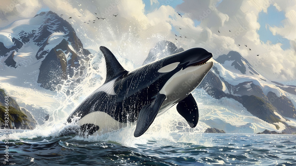 Fototapeta premium Orca Breaching