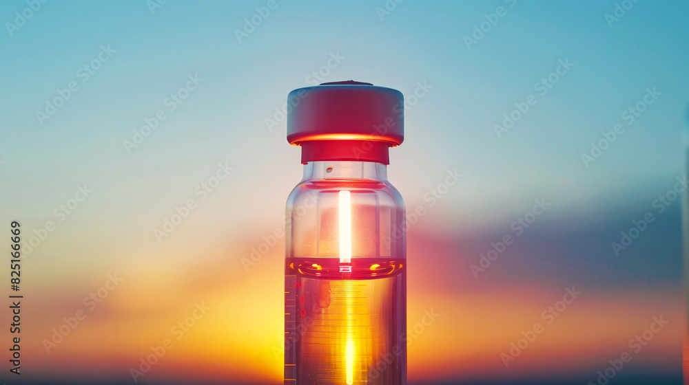 Scientist with vial, researching malaria vaccine. Scientist with vial, researching malaria vaccine.