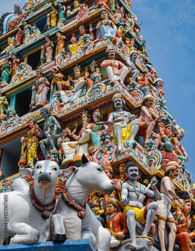 Photography The gopuram at the Sri Mariamman Hindu Temple on South Bridge Road in the Chinatown District of Singapore